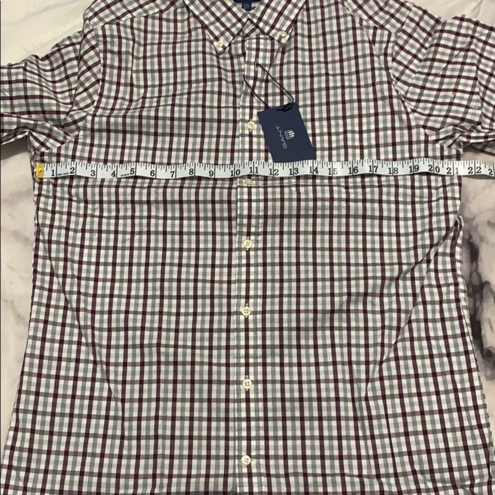 Gant Oxford Button Down Check Fit Port Red Large - Picture 10 of 12